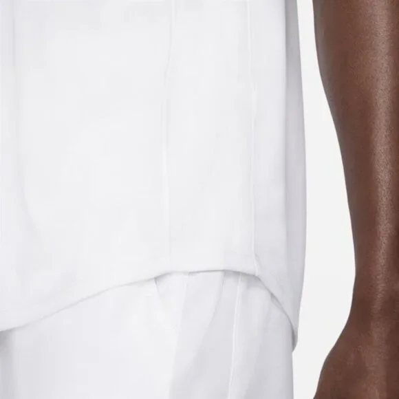 NikeCourt Dri-FIT Victory Men's Tennis Top, White/Black, XXL Short Sleeve Top - Picture 4 of 5